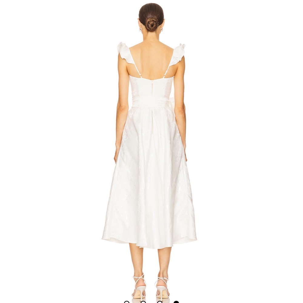 V. Chapman Vera Bustier Midi Dress in White Baroque Floral - Picture 4 of 12